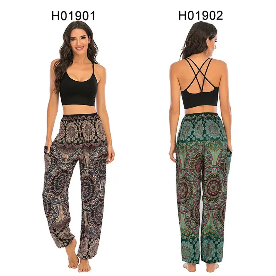 Yoga Pants Women Hippie Harem Printed Leggings Boho High Waisted Pantalone De Mujer Cintura Alta Calca Feminina Beach - Nova Trendz