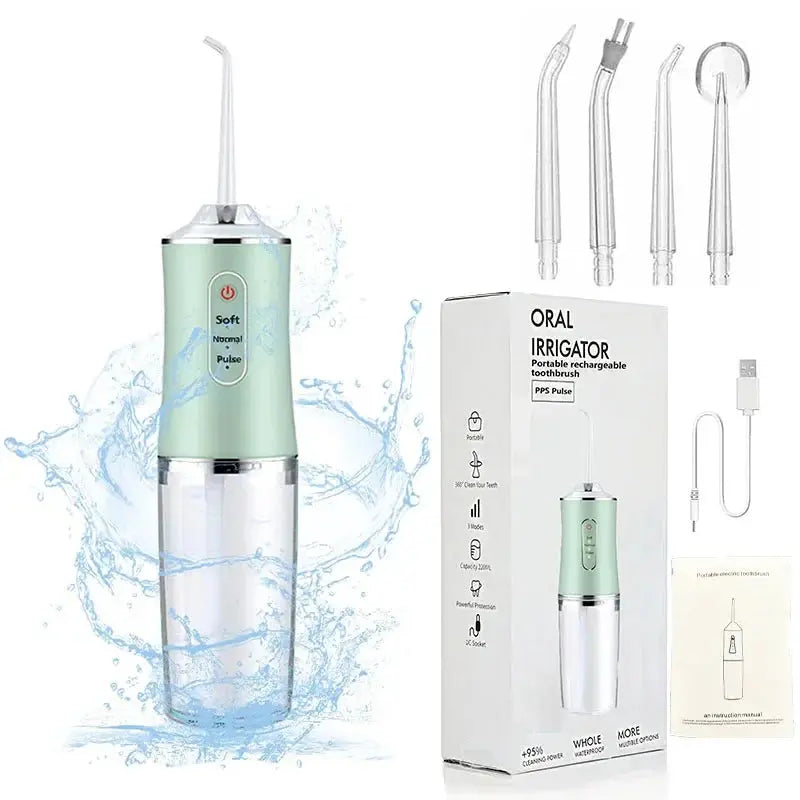 Ipx7 Waterproof Toothbrush Combo Replacement Tips Teeth Cleaning Retainer Cleaner Electric Oral Irrigator Water Dental Flosser - Nova Trendz