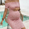 summer  version of the new slimming fashion line shoulder floral skirt temperament maternity dress Nova Trendz