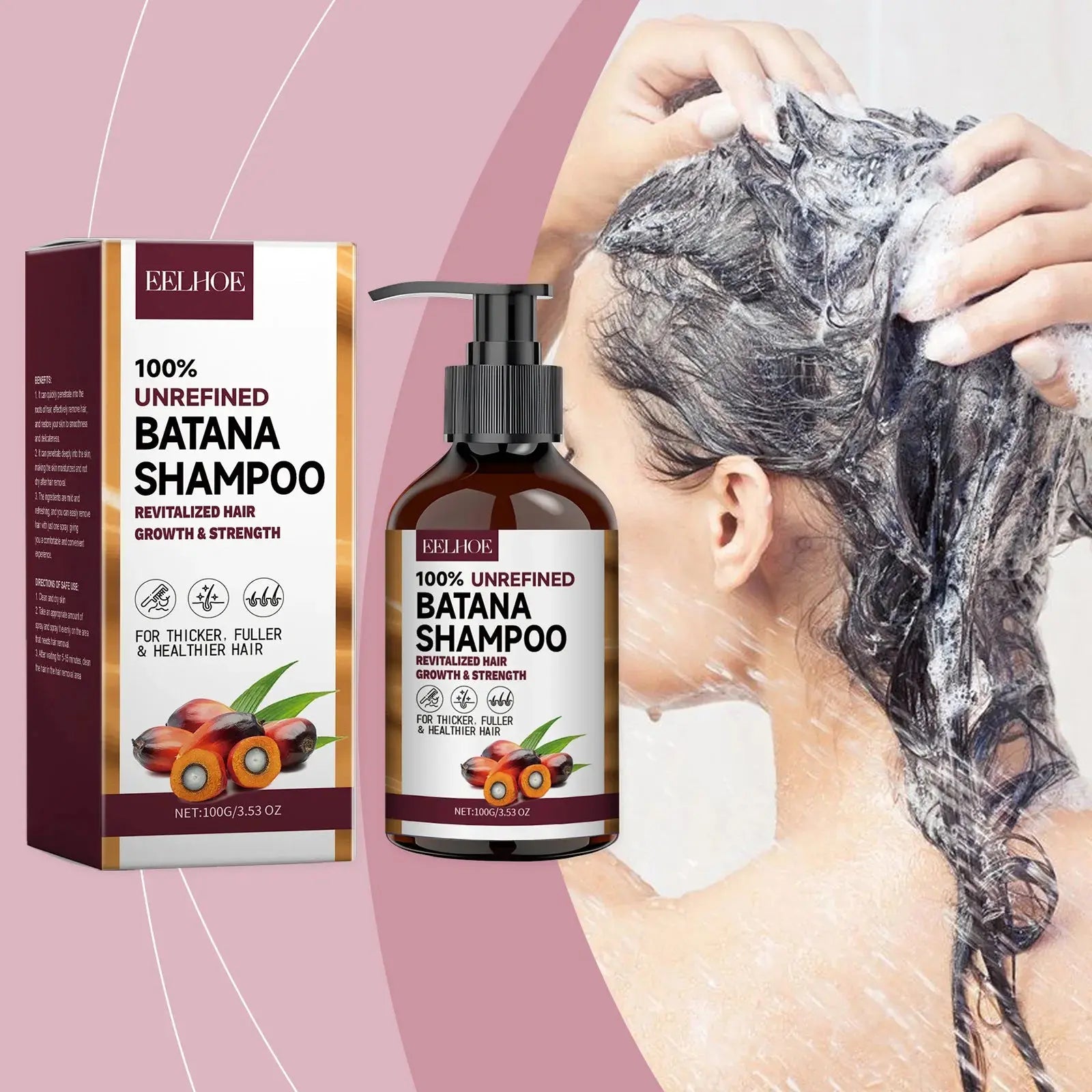 Organic Batana Oils Shampoo Treatment Damaged Split Hair Reduce Hair Loss Deep Cleansing Nourish Hair Care Growth Shampoo 100g Nova Trendz