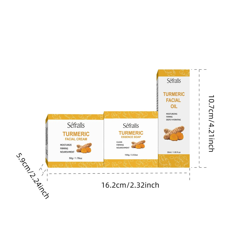 Séfralls Turmeric Skincare Set for All Skin TypesFirming moisturising deep cleansing anti-wrinkle nourishing blemish reduction Nova Trendz