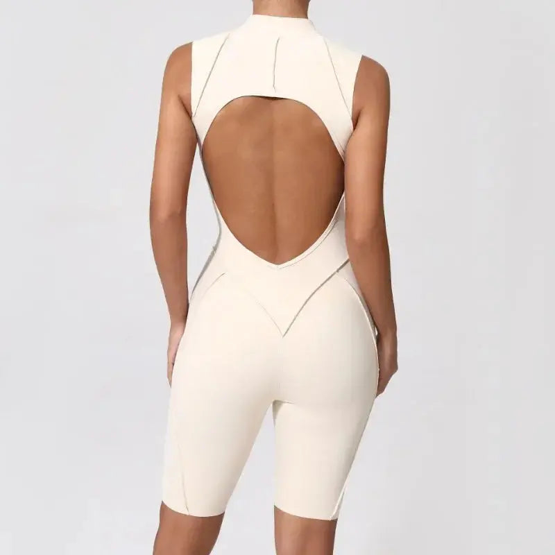New Seamless Yoga Jumpsuits Sports Fitness Hip-lifting Backless Skinny Zipper One-Piece Workout Clothing Gym Bodysuit for Women - Nova Trendz