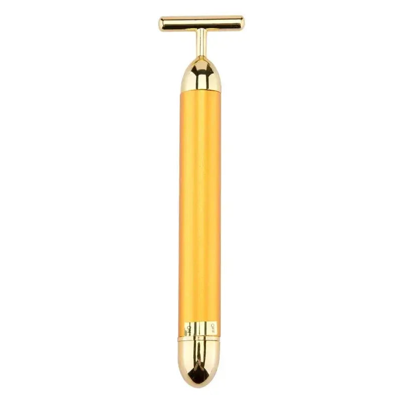 24K Gold Beauty Bar Face Massager Electric Vibrating Rose Quartz 3D Roller Face Lifting Body Facial Gua Sha Jade Roller Nova Trendz