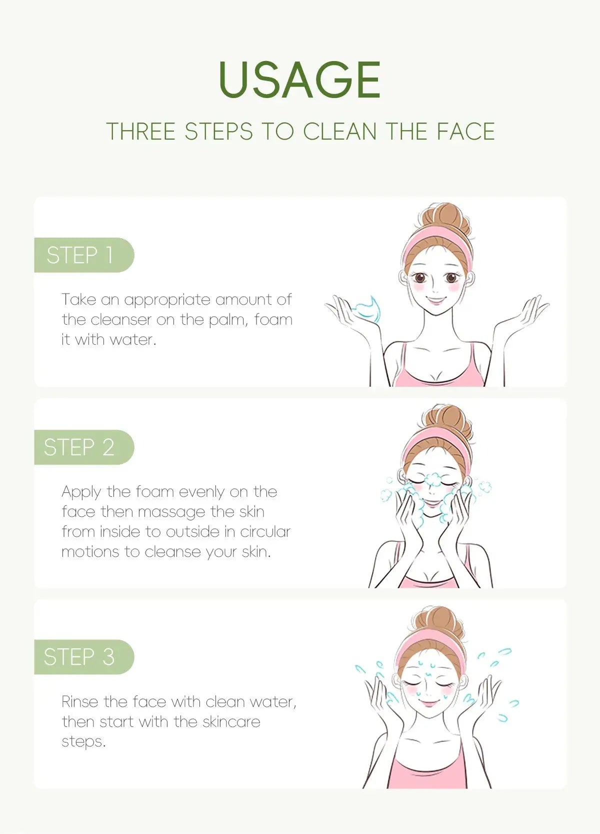 Green Tea Facial Cleanser 50g Skin Deep Cleansing Moisturizing Blackhead Removal Skincare Face Wash Foam Face Cleanser Skin Care - Nova Trendz