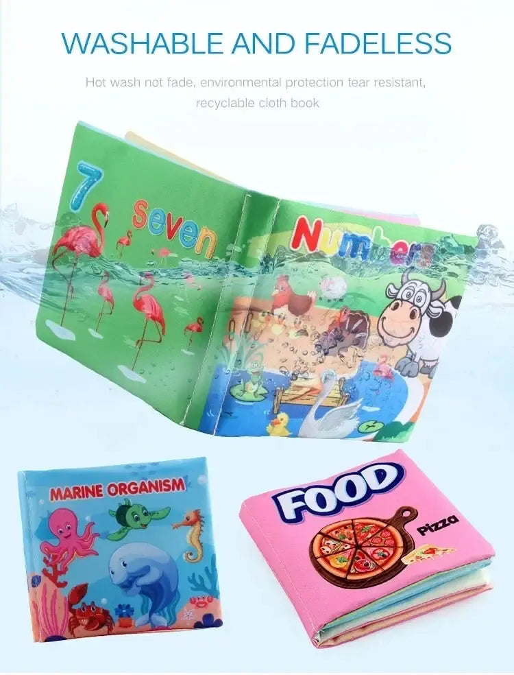 Baby Cloth Books Enlightenment Early Educational Toys Kids Fruits Animal Numbers Food Cognitive Book for Toddlers 12-72 Month Nova Trendz