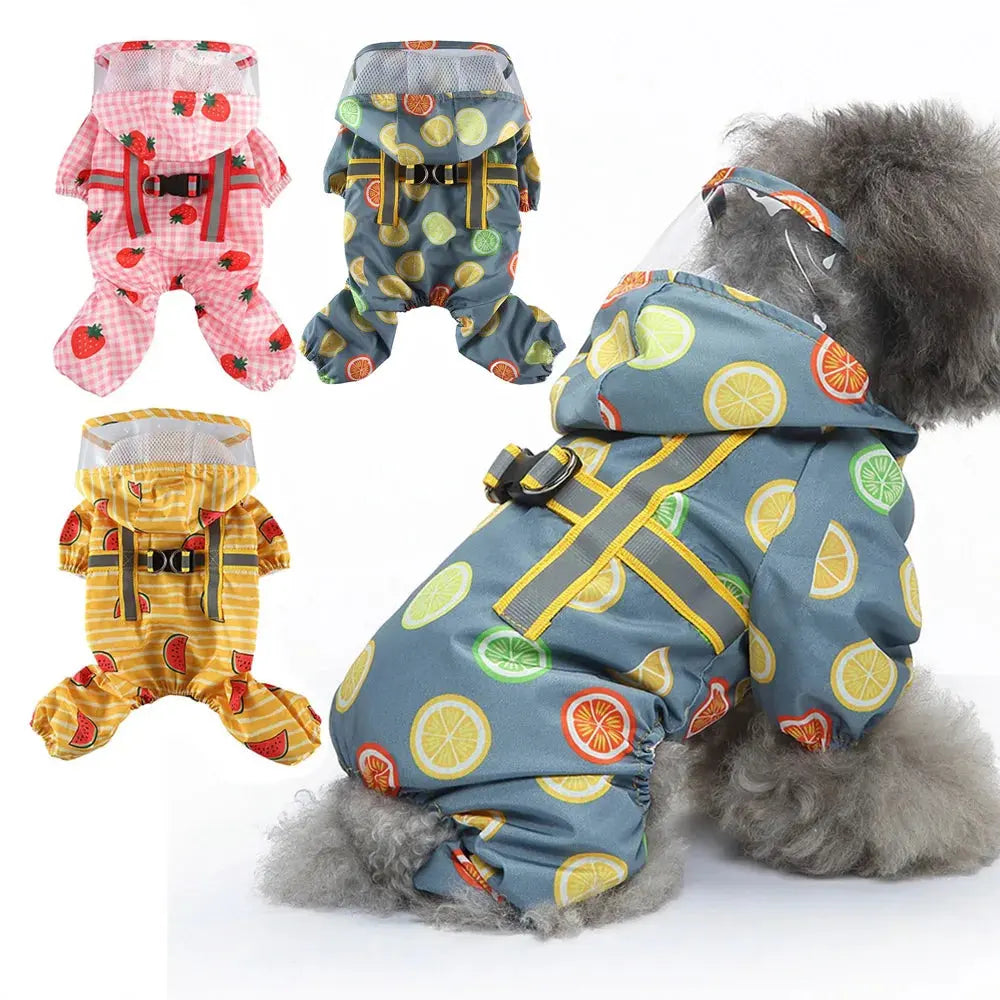 Dog Raincoat Dog Hooded Poncho 4 Legs Dog Rain Jacket with D Leash Ring Waterproof Dog Rain Clothes for Small Medium Dogs Nova Trendz
