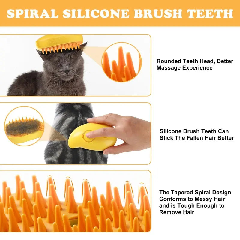 3IN1 Water Steam Brush Pets Grooming for Dogs Steam Cats Comb Brush for Cats with Vaporizer Anti-scratch Spray Accessories Cats - Nova Trendz