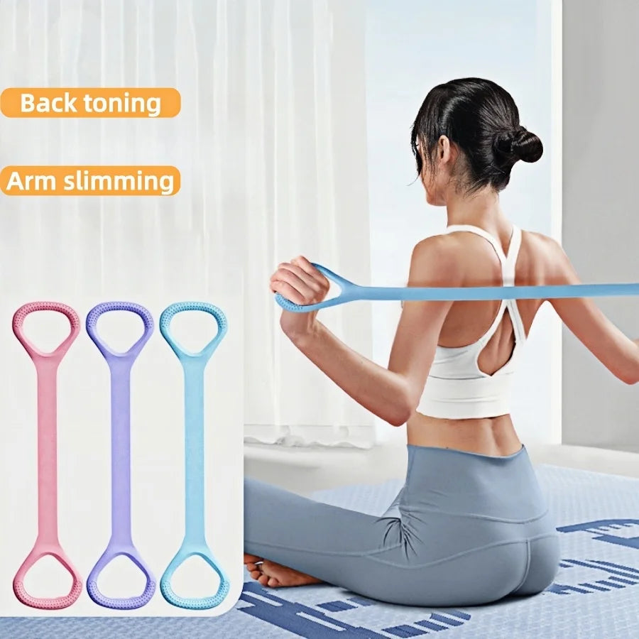 8-Shape Elastic Yoga Stretch Band, Figure 8 Fitness Resistance Band Shoulder Back Arm Exercise Rope Training Equipment for Women Nova Trendz