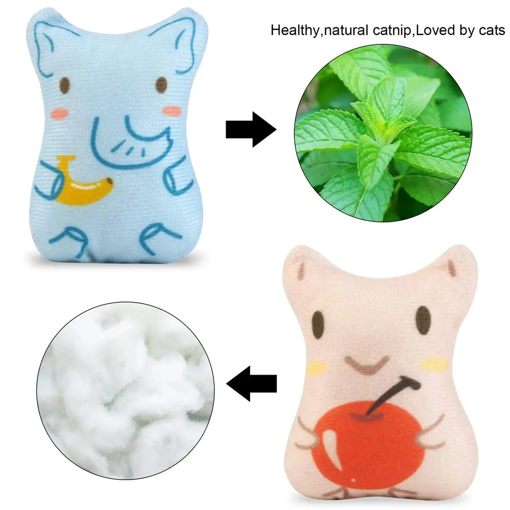Dorakitten Catnip Toys for Indoor Cats - 5PCS Plush Cat Chew Toys Teething Interactive Catnip Filled Kitten Toy Soft Pet Toy - Nova Trendz