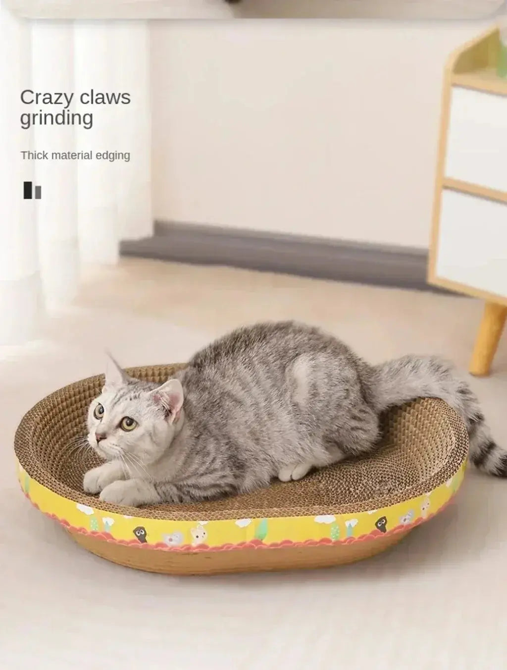 Cat Scratching Board Protect Furniture Grinding Claw Toys Oval Corrugated Paper Wear-resistant Cat Nest Cat Accessories - Nova Trendz