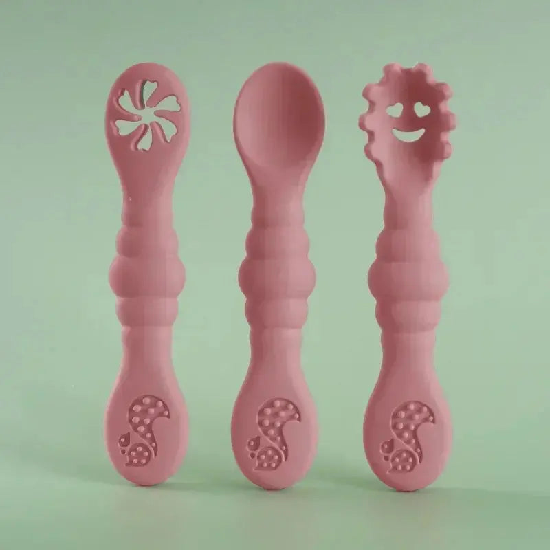 3PCS Silicone Spoon Fork For Baby Utensils Set Feeding Food Toddler Learn To Eat Training Soft Fork Cutlery Children's Tableware Nova Trendz