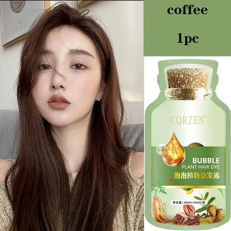 Pure Natural Herbal Hair Dye Shampoo Change Hair Color Cover Gray Hair White Hair Treatment Bubble Plant Hair Dye Hair Care Nova Trendz