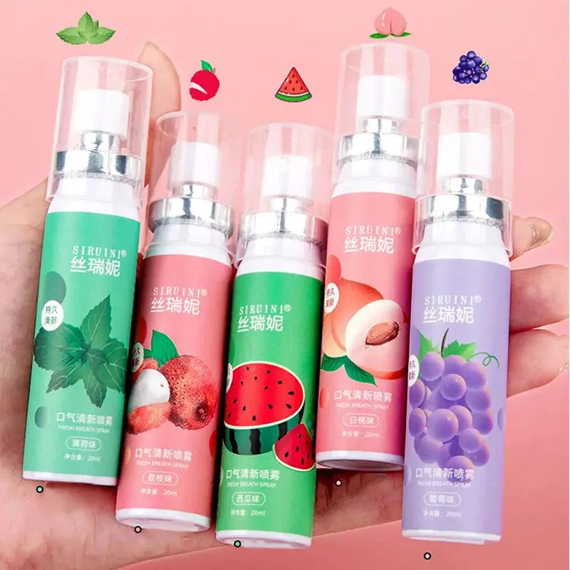 20ml Long lasting Mouth Freshener Spray Fruity Oral Spray Remove Bad Breath Portable Breath Fresh Refreshing Oral Care Wholesale Nova Trendz