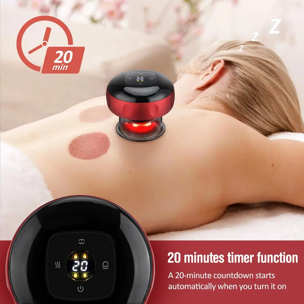 Body Scraping Massage Smart Electric Vacuum Cupping Heating Suction Cup Device Back Neck Arm Massger 6/12 Level Cupping Nova Trendz