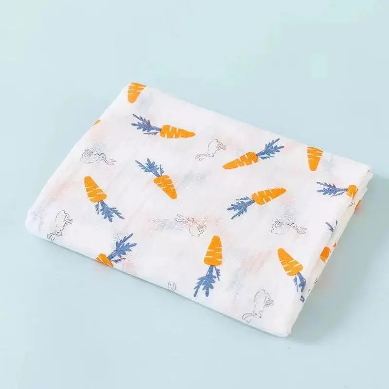 110cm Baby Swaddle Blanket Dual Layers  Blankets For Boys Girls Organic Cotton Soft Newborn Swaddle Wrap Burping Clothes - Nova Trendz
