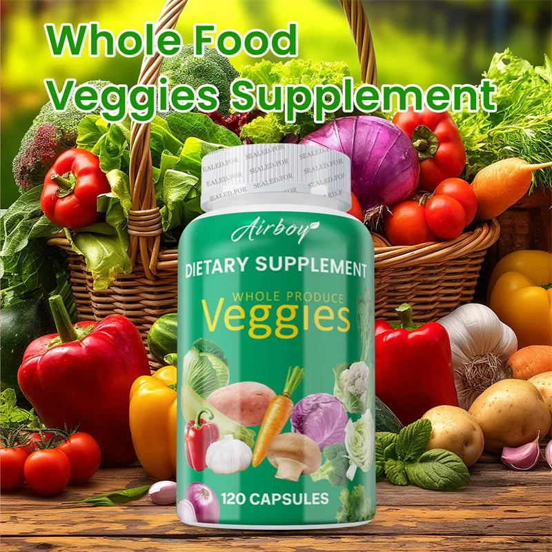 Veggies Supplement Filled with Vitamins and Minerals Promote Antioxidants Increase Immune Defense