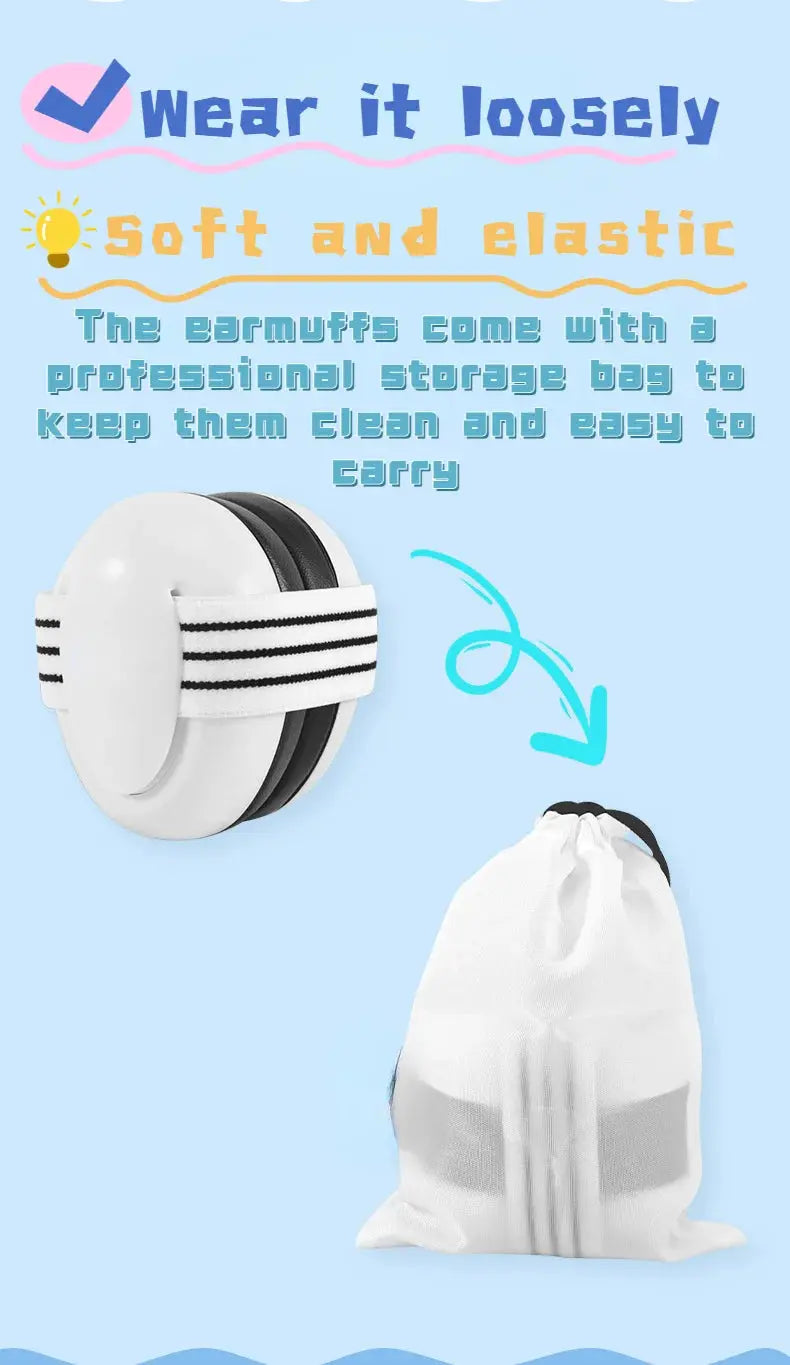 Baby Earmuff Mini-headset Adjustable Noise-proof Ear Protection Kids' Outdoor Sleep and Airplane Anti-noise Earmuffs Nova Trendz