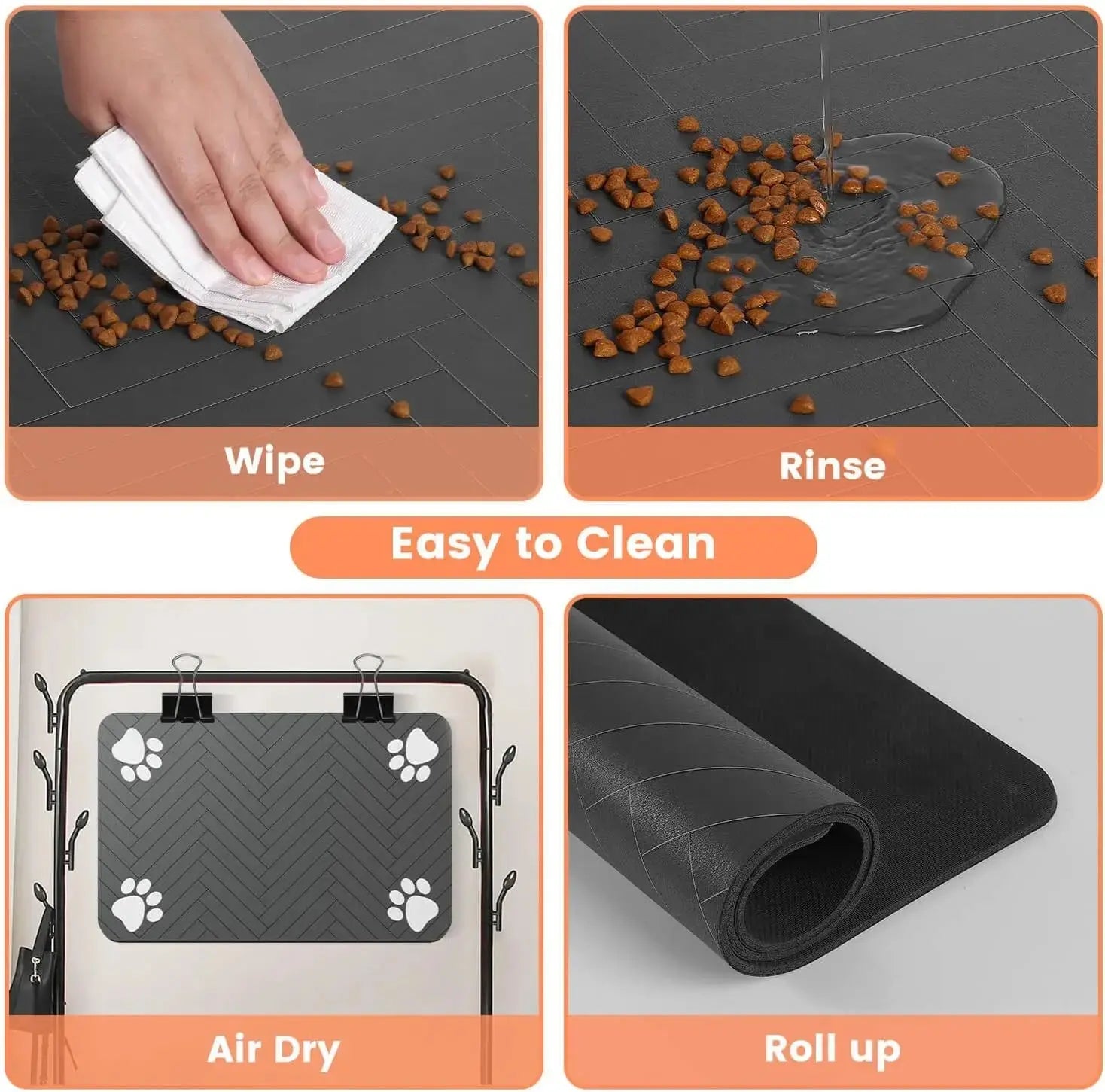 Pet Feeding Mat-Absorbent Pet Placemat for Food and Water Bowl, with Waterproof Rubber Backing, Quick Dry Water Mat for Dog Cat - Nova Trendz