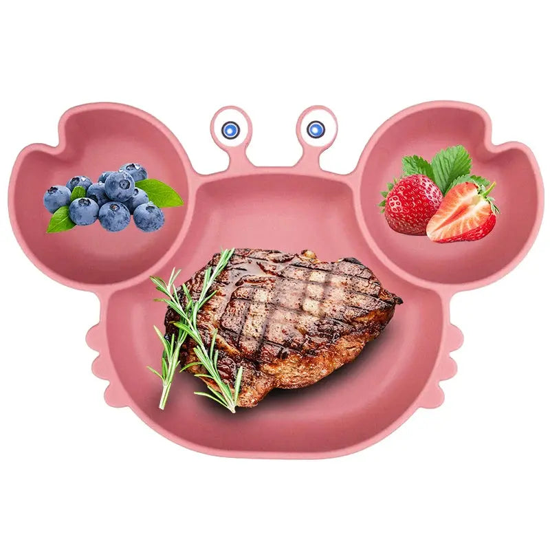 Food Grade Silicone Meal Plate Cartoon Toddler Plates Independent Feeding Training Anti-Drop Complementary Food Bowl Baby Stuff Nova Trendz