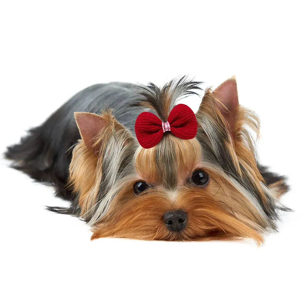 20PCS Cute Pet Dog Hairpin Cat Dog Solid Color Plaid Bow Hair Clips for Dogs Boutique Clips Dog Grooming Hair Accessories - Nova Trendz