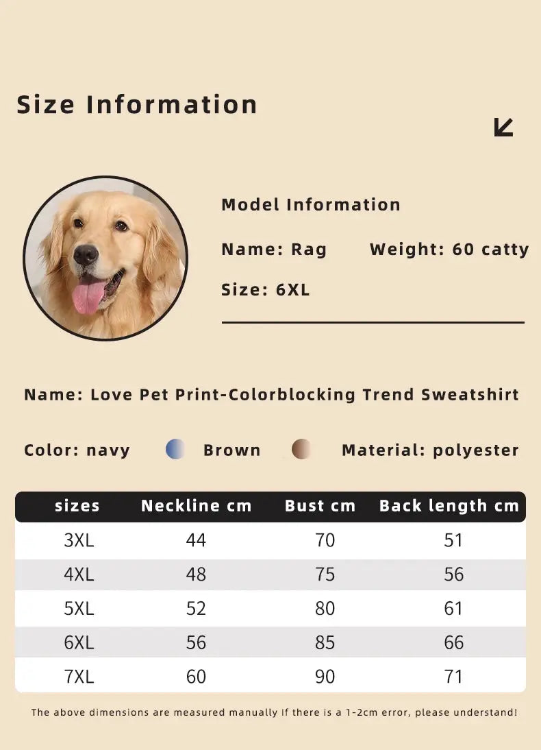 HOOPET Dog Clothes Fall and Winter Models Labrador Dogs Border Collie Pet Clothing Spring and Large Dog Sweater Winter Nova Trendz
