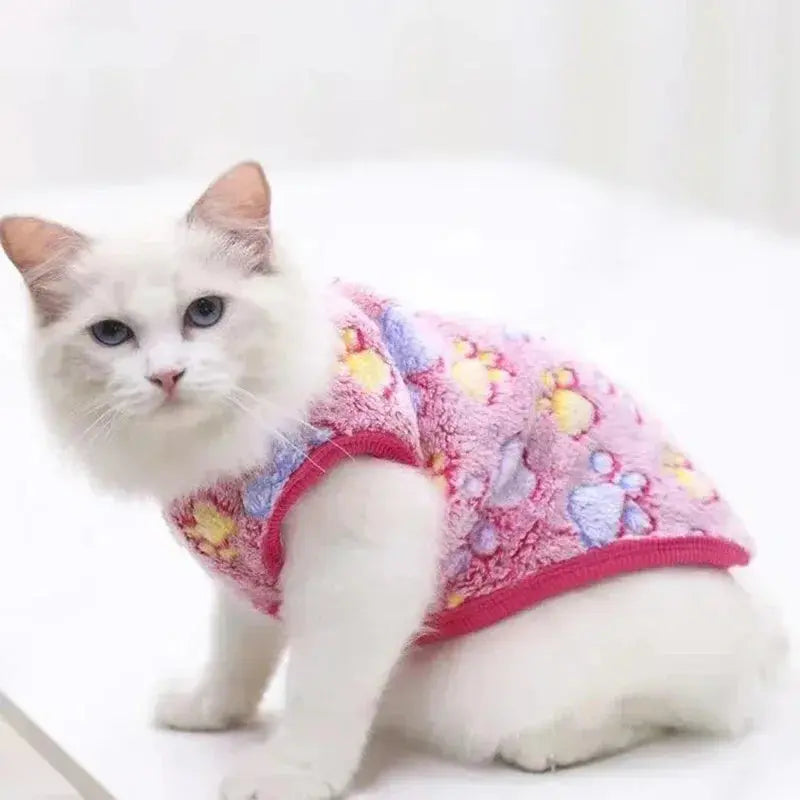 Cartoon Fleece Pet Cat Clothes Winter Warm Pet Dog Vest Puppy Cat Sweater Dog Clothes For Small Dogs Cats Coat Jacket Pet Outfit - Nova Trendz