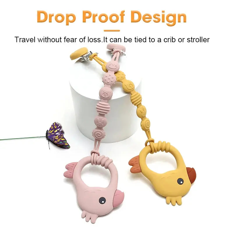 2015 New Design Colorful Parrot Teether - Food-Grade Silicone Baby Teething Toy (BPA-Free) baby teether Nova Trendz
