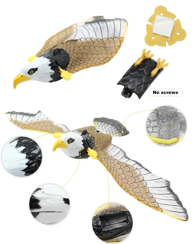 Simulation Bird Interactive Cat Toys Electric Hanging Eagle Flying Bird Cat Teasering Play Cat Stick Scratch Rope Pet Toys - Nova Trendz