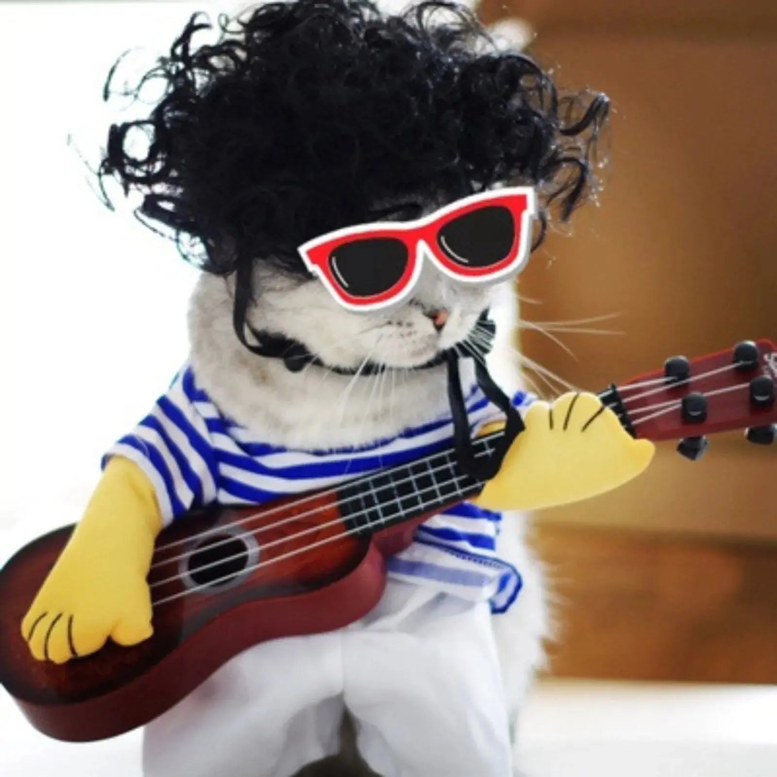 Pet Guitar Costume Funny Dog Costumes Guitarist Player Halloween Christmas Cosplay Party Dog Cat Clothes Dressing Up Outfits - Nova Trendz