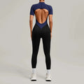 Yoga Bodysuit Short Sleeves Women's Tracksuits Gym Zipper Jumpsuits Sports Workout High-intensity Fitness One-piece Tights Suit - Nova Trendz