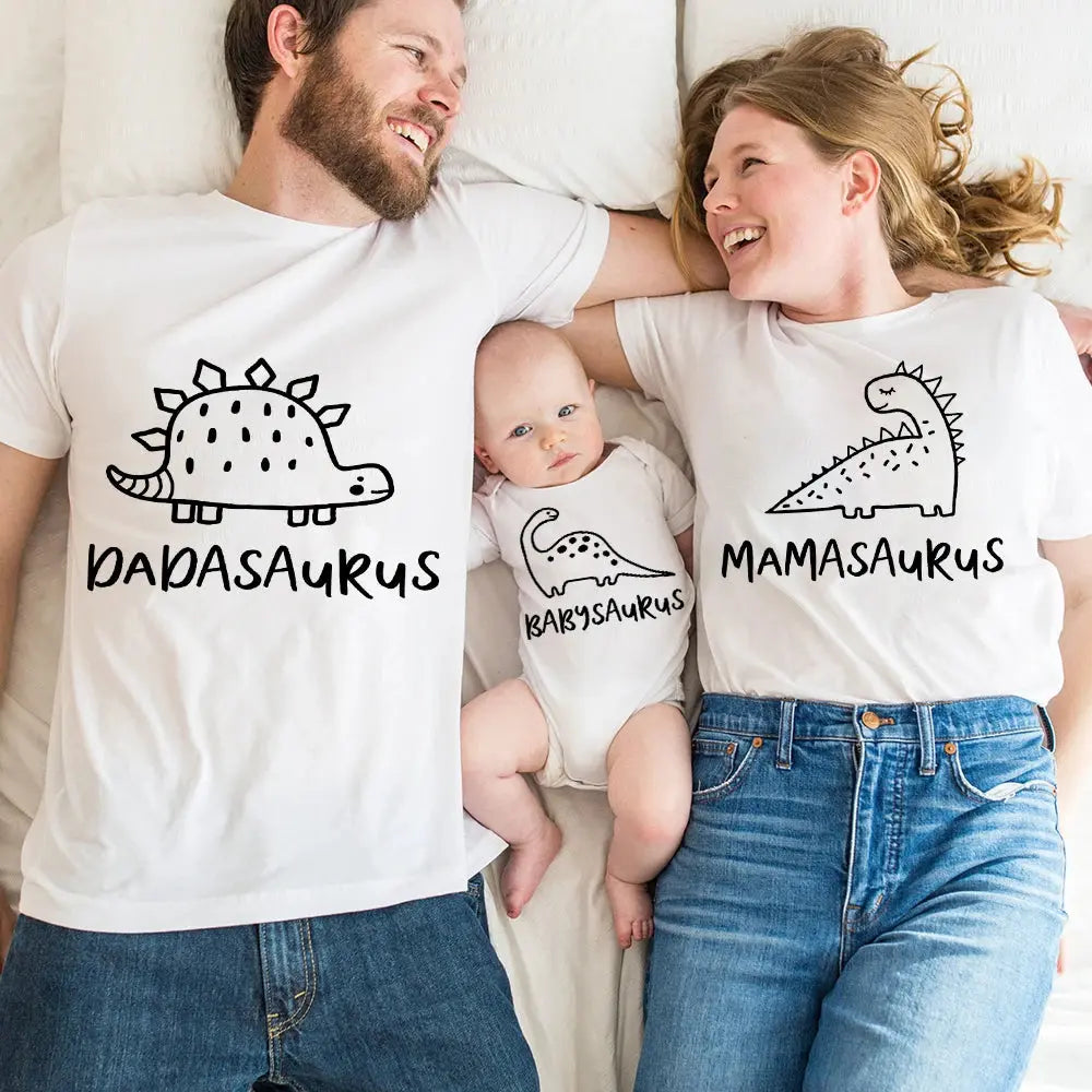 Dinosaur Family Shirts Mommy Daddy Shirt Baby Bodysuits Family Matching Outfits Short Sleeve Family Tshirt Family Gift Shirt Nova Trendz