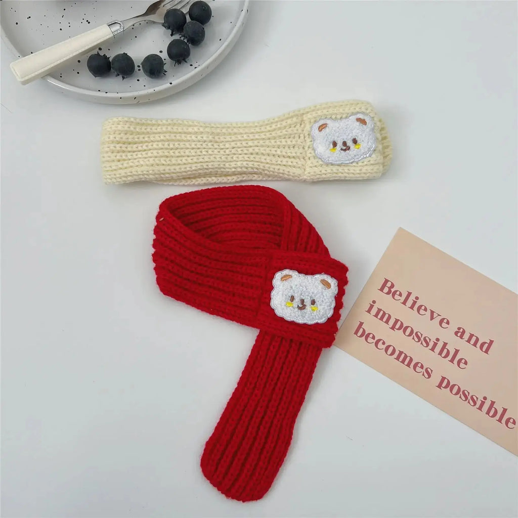 Pet Christmas Scarf Cat Dog New Year Red Bear Warm Scarf Pet Winter Knitted Scarf Cat Collar Puppy Accessories Bow Ties for Dogs - Nova Trendz