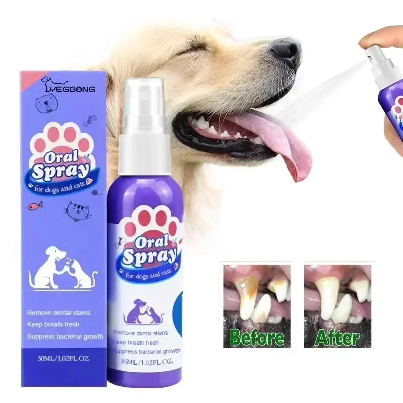Pet Teeth Cleaning Spray Oral Care Remove Tooth Stains Keep Fresh Breath for Cats and Dogs Whitening  Remove bad breath - Nova Trendz