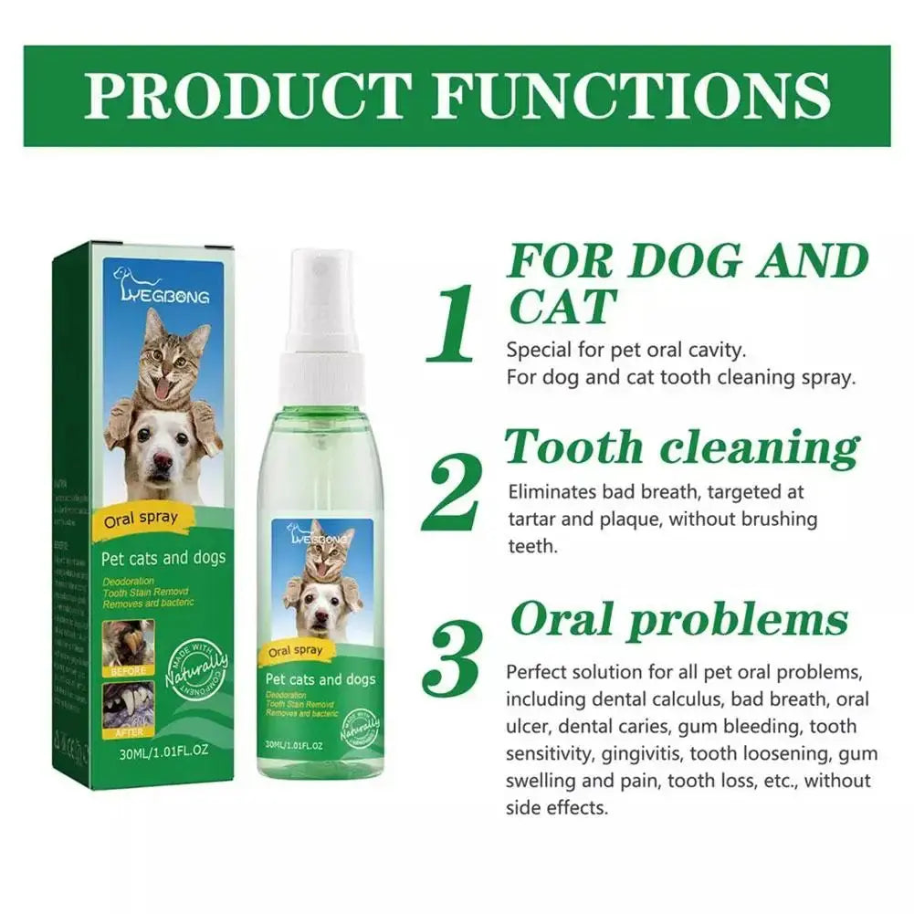 30ml/Bottle Dog Oral Spray Dog And Cat Tooth Cleaning Spray Tooth Spray Dog Oral Spray Pet Breath Freshener Oral Spray Nova Trendz