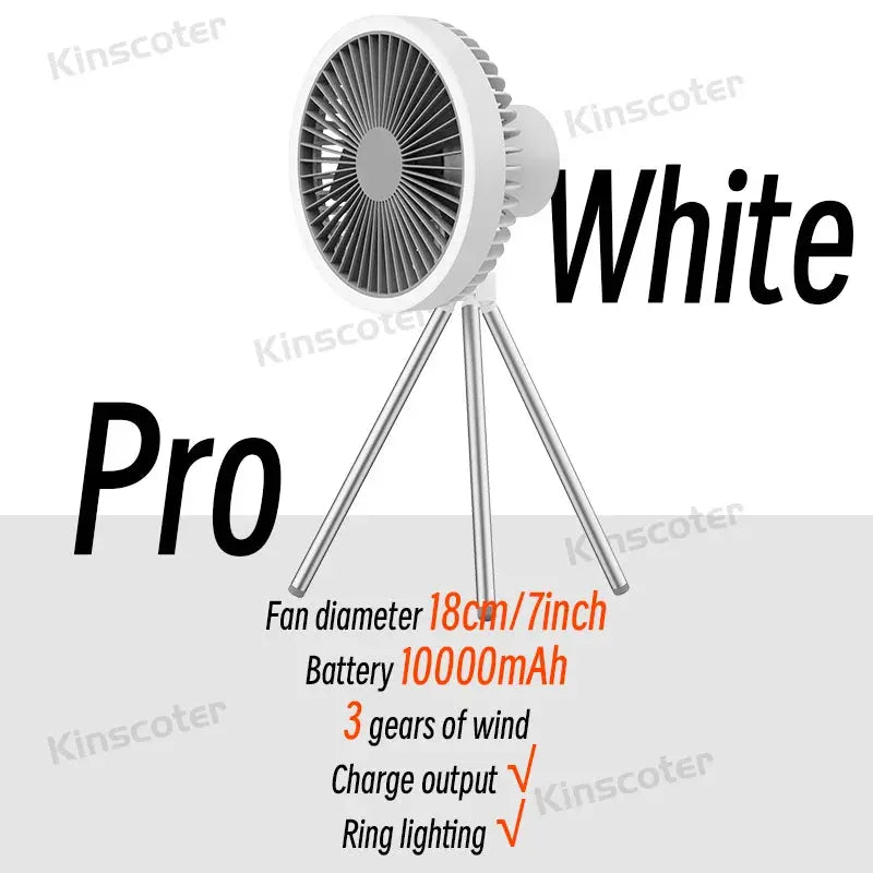 10000mAh 4000mAh Camping Fan Rechargeable Desktop Portable Circulator Wireless Ceiling Electric Fan with Power Bank LED Lighting Nova Trendz