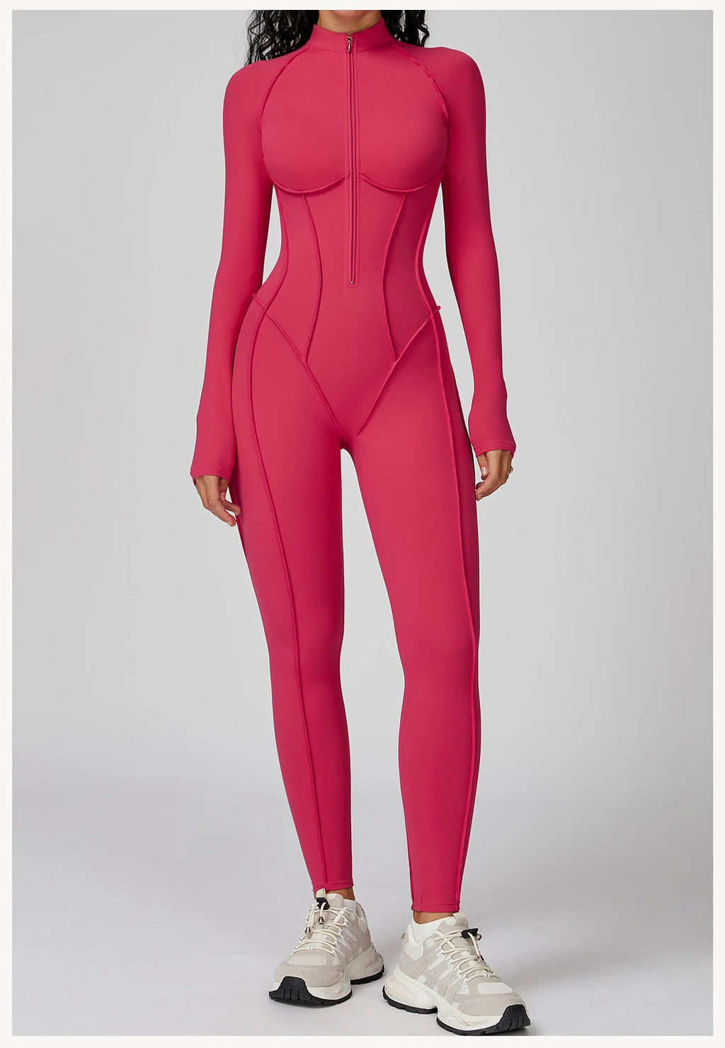 Yoga Bodysuit Long Sleeved Women's Tracksuits Gym Zipper Jumpsuits Sports Workout High-intensity Fitness One-piece Tights Suit Nova Trendz