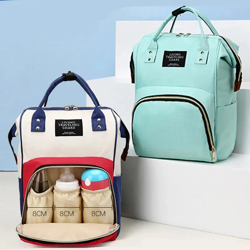 Large Capacity Canvas Mummy Bag Multifunctional Baby Bottle Thermal Insulation Travel Storage Bag Fashion Mummy Bag Hanging Bag Nova Trendz