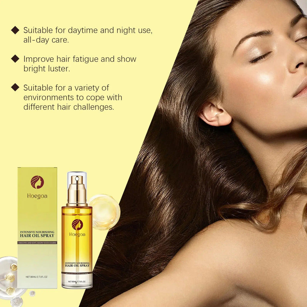 Hoegoa 80ml Nourishing Hair Care Essential Oil spray Soften and Nourish Hair, Moisturize, Improve Dry Scalding Dyeing Care spray Nova Trendz