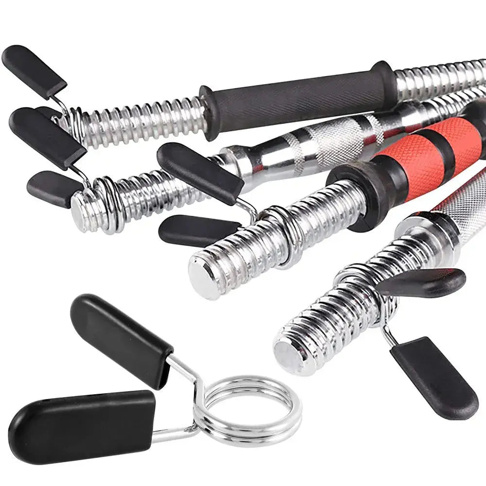2pcs/lot 25/28/30mm Barbell Clamp Spring Collar Clip Gym Dumbbell Lock Standard Weight Lifting Kit Fitness Body Building Workout Nova Trendz