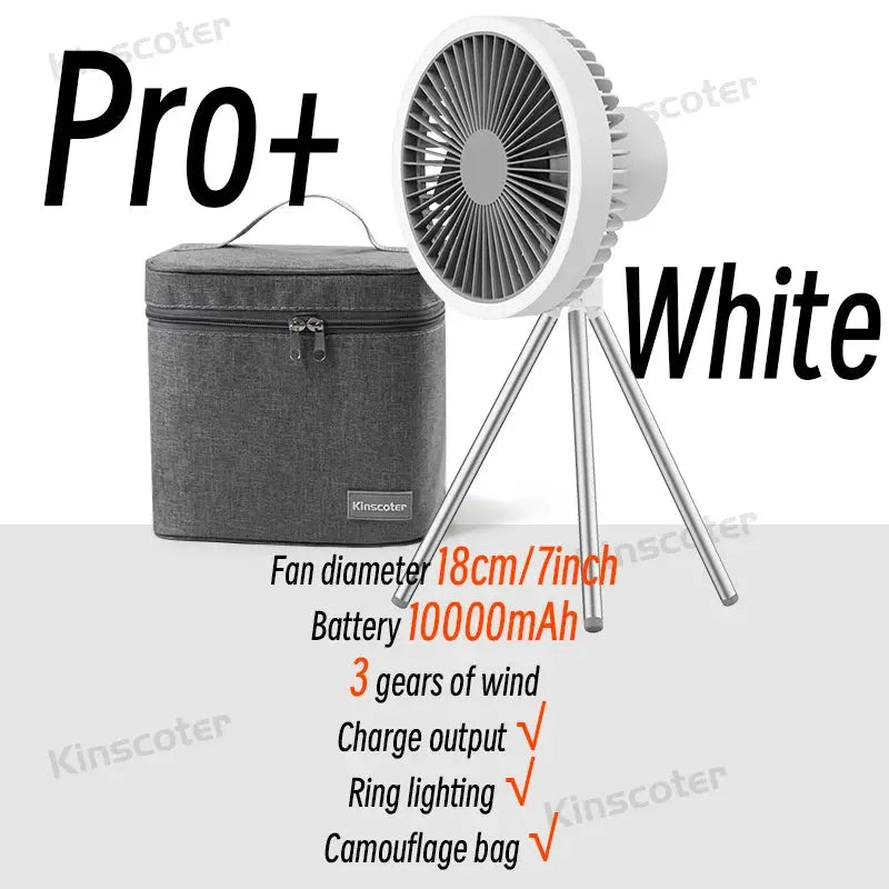 10000mAh 4000mAh Camping Fan Rechargeable Desktop Portable Circulator Wireless Ceiling Electric Fan with Power Bank LED Lighting Nova Trendz