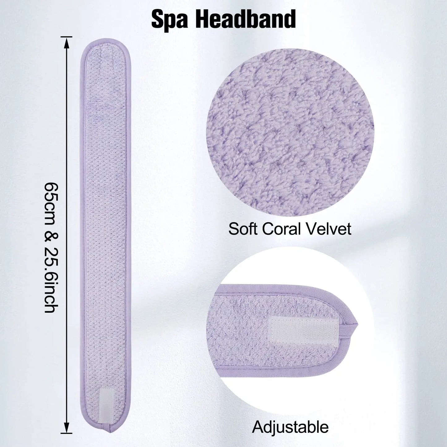 1Pcs Spa Facial Headbands for Women Makeup Yoga Sports Shower Washing Face Soft Comfortable Hair Bands With Magic Tap Adjustable