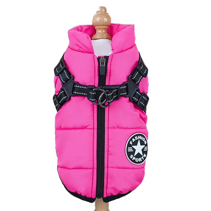 Pet Dog Coat with Harness Winter Cat Waterproof Coat Zipper Dog Jacket with Reflective Harness for Smal Medium Large Dogs - Nova Trendz