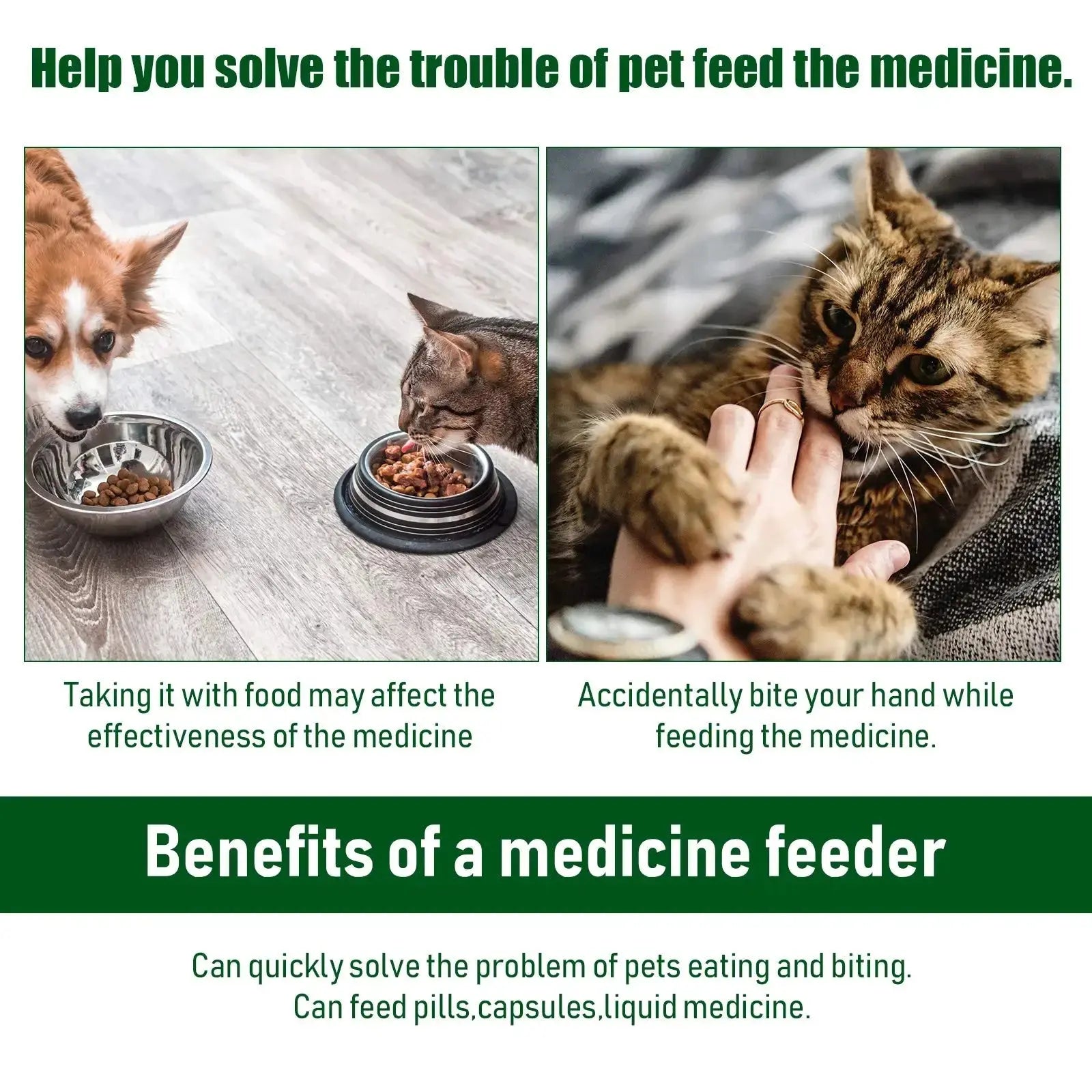 Pet Medication Dispenser, Pressing Feeding Stick for Cats and Dogs, Eating Pills, Pills, Medication Artifacts, Pet Sickness Care - Nova Trendz