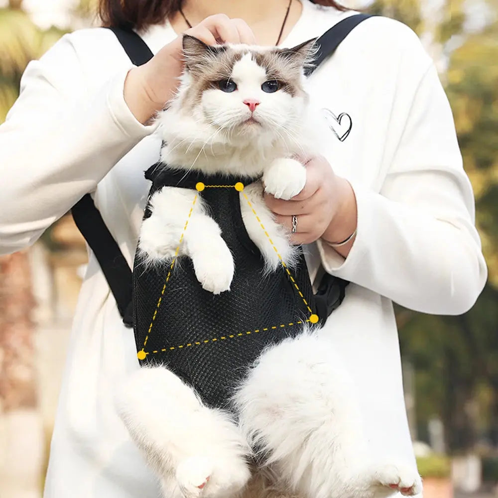 Adjustable Cat Carrier Bag Pet Double Shoulder Backpack Portable Bag Outdoor Travel Camping Hiking Cat Bag Dog Bag - Nova Trendz
