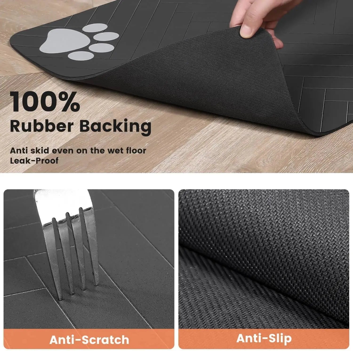 Pet Feeding Mat-Absorbent Pet Placemat for Food and Water Bowl, with Waterproof Rubber Backing, Quick Dry Water Mat for Dog Cat - Nova Trendz