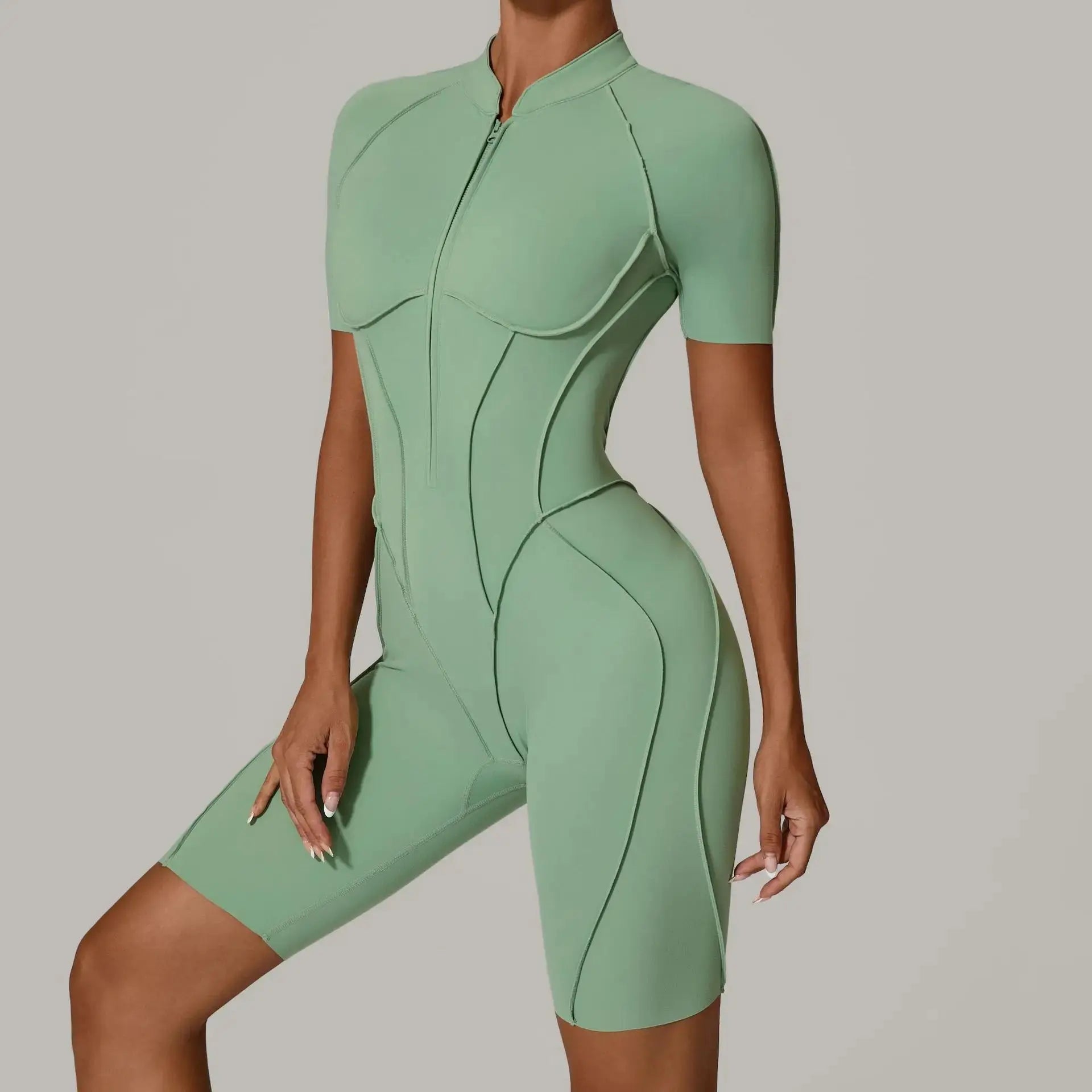 New Seamless Yoga Jumpsuits Sports Fitness Hip-lifting Backless Skinny Zipper One-Piece Workout Clothing Gym Bodysuit for Women - Nova Trendz