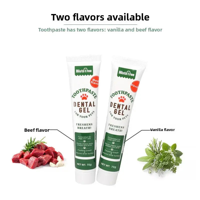 Pet Toothpaste for Dog Cats Beef Flavor Dental Care Gel Breath Freshening Safe Teeth Cleaning Professional Oral Hygiene Solution Nova Trendz