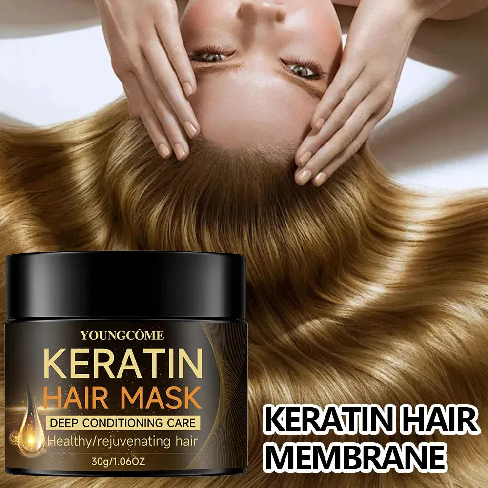 Keratin Hair Mask Repair Damaged Hair Restore Shine Hair Mask Moisturizer Conditioner Soft Smooth Frizz Damaged Hair Care Nova Trendz