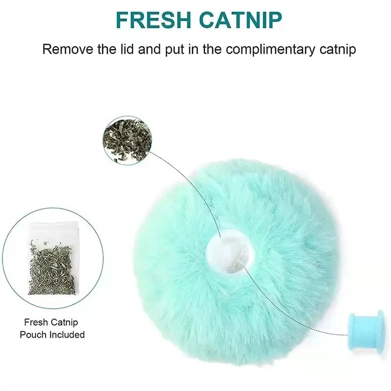 Interactive Ball Smart Cat Toys Plush Electric Catnip Training Toy Kitten Touch Sounding Pet Product Squeak Toy Ball - Nova Trendz