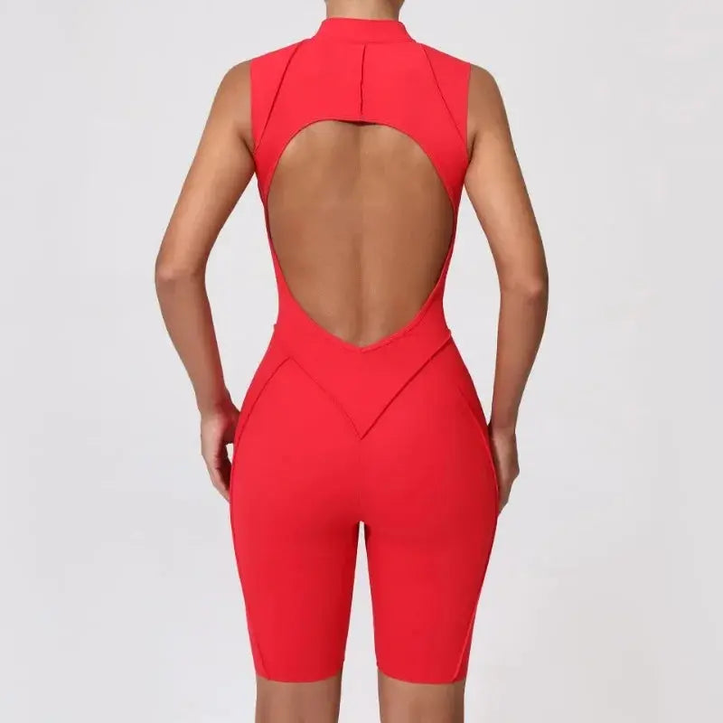 New Seamless Yoga Jumpsuits Sports Fitness Hip-lifting Backless Skinny Zipper One-Piece Workout Clothing Gym Bodysuit for Women - Nova Trendz